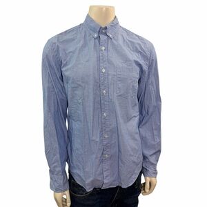J Crew Flex Washed Men’s Size Large Slim Untucked Blue Button Down Shirt
